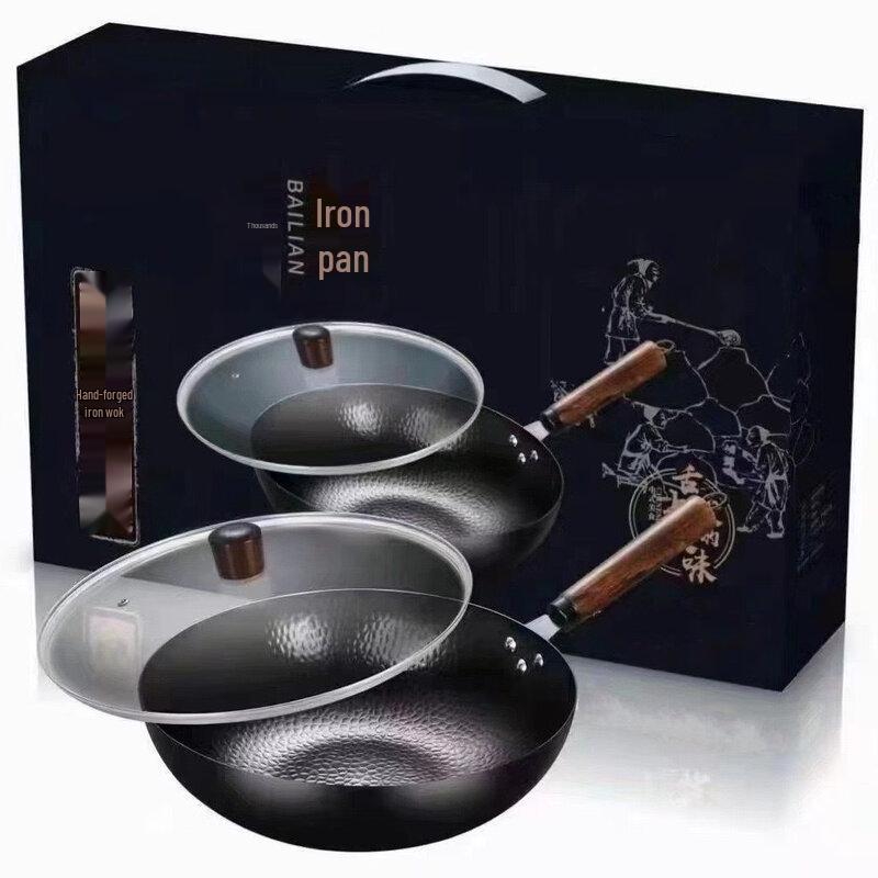 ZISIZ Forged Cast Iron Wok