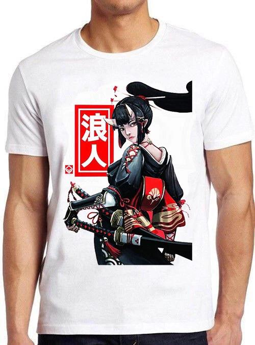 Japanese Ninja Geisha Samurai Girl Anime Manga Meme Cool Gift Tee T Shirt C1198 S