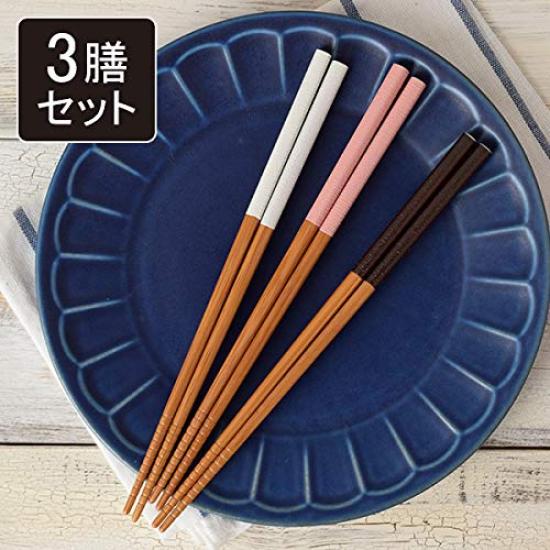 Tableware East Chopsticks Set of Daily Dishwasher Made In Wooden Stylish Chopsticks Natural Bamboo Chopsticks Set of 3, 22.5cm, Dining, Safe,