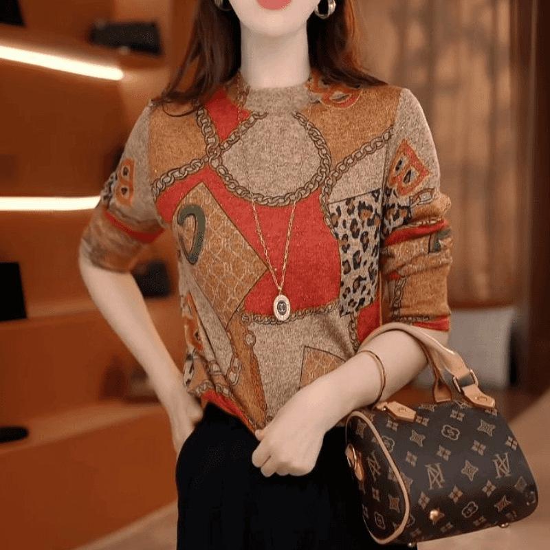 

Women s Stylish Half-High Collar Long-Sleeve T-Shirt - Thickened Base Layer for Spring, Autumn, and Winter XL [115-125 jin]