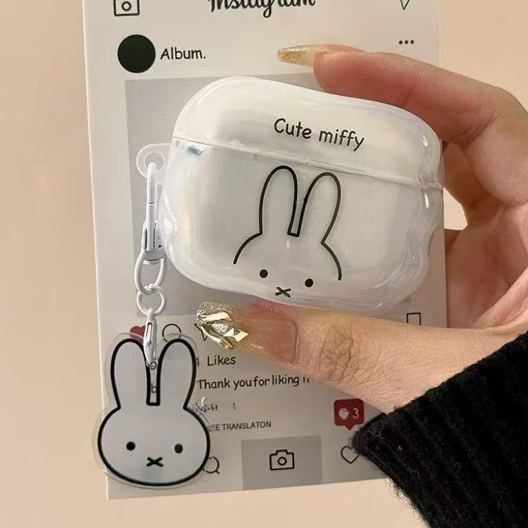 The cute Miffy Rabbit earphone case AirPods 1 protective case is compatible with Apple AirPods Pro 1 1/1 Gen