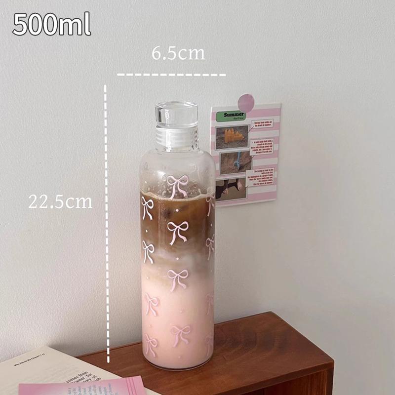 500ml Cherry Water Bottle Korean Style Drinking Bottles Plastic Water Cup Outdoor Leakproof Sports Drinkware Gym Yoga Cups