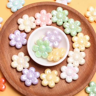 500g alrededor de 94 piezas Forma de Flor Acrílico Hecho a Mano Cuentas de Girasol Dijes DIY Para Hacer Joyería Cuentas Sueltas 31.3mm Accesorios de Joyería para Abalorios