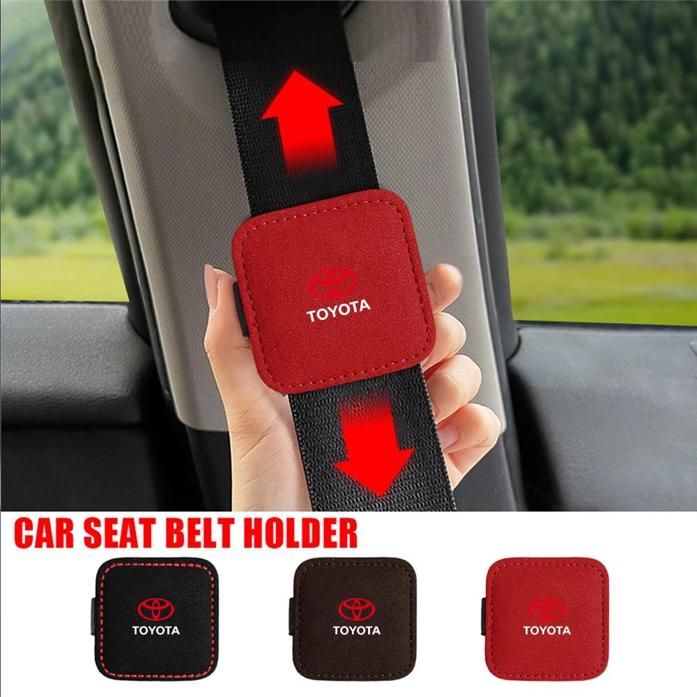 Auto Stopper Buckle Leather Clip Magnetic Design Seat Belt Fixed Limiter For Toyota TRD Corolla Chr Avensis Yaris Camry Racing
