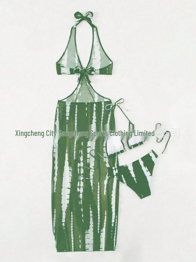 European & American Sexy Split Bikini Swimwear: Three-Piece Set with Beach Long Dress