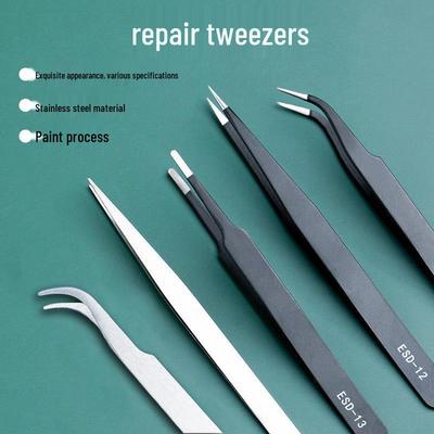 Juego de pinzas de precisión: Puntas Rectas y Curvas para Artesanía Fina, Ideales para Reparación de Pequeños Electrodomésticos Digitales