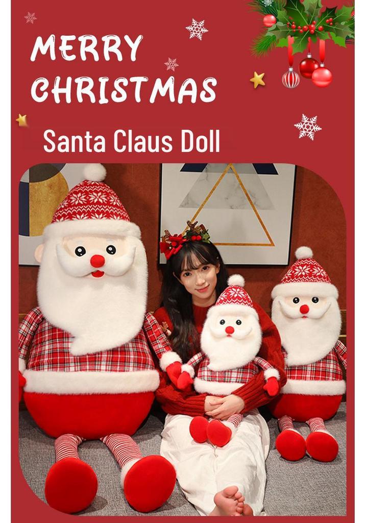 Christmas Santa Plush Doll & Throw Pillow Gift for Kids