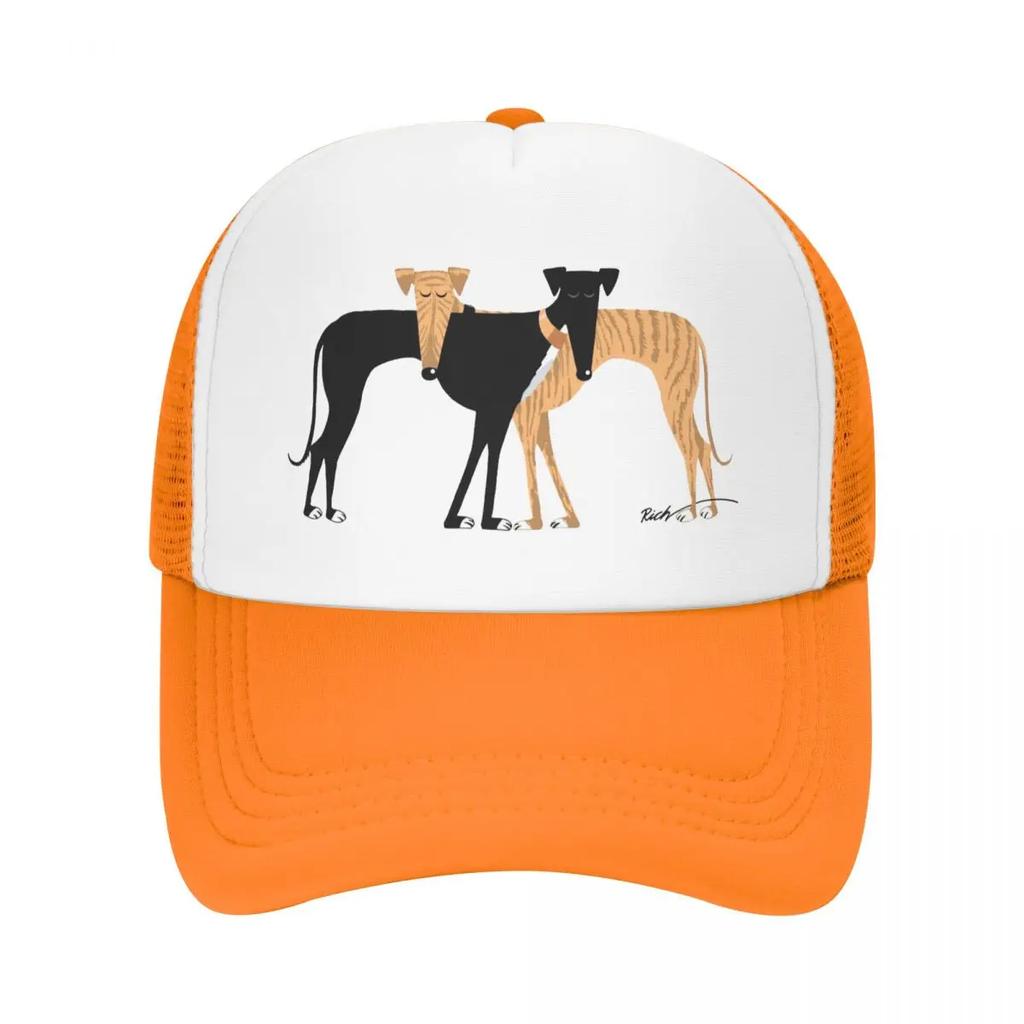 Custom Greyhound Dog Trucker Hat Unisex Women Adjustable Unisex Head Rest Brindle Hound Baseball Cap Spring Dad Hat