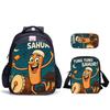 Haijing Houten Stokman Kinder Schooltas Schoudertas Etui Combinatieset Rugzak Ondersteuning