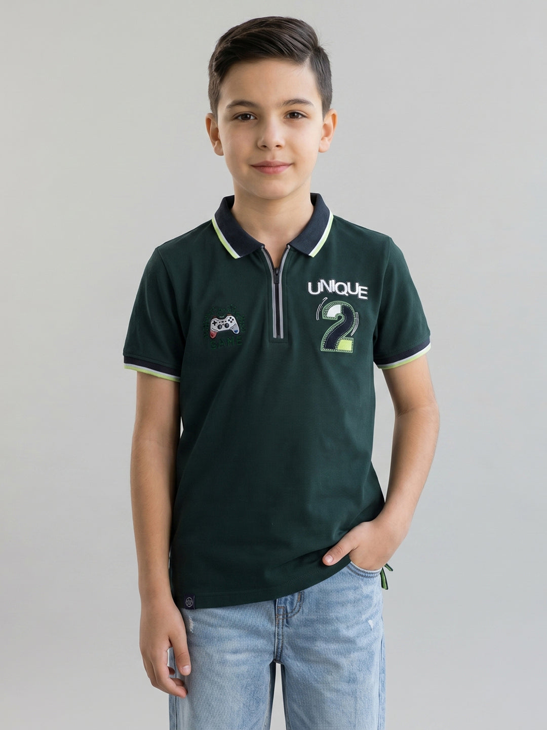 Monte Carlo Boy Regular Fit Dark Green Tshirt 4-5 Years темно-зеленого