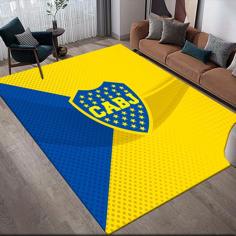 Club Atletico Boca Juniors3 Flannel Pattern Square Carpet,Area Rug,Carpet Rug for Living Room Bedroom Sofa Playroom Decor,Non-slip Floor Mat