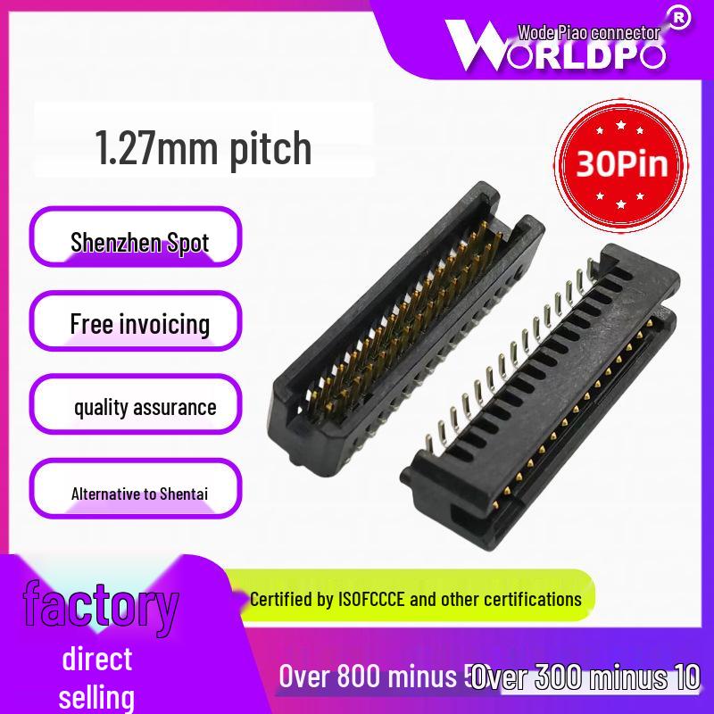 Male 2-Row 30-Pin 1.27mm Board-to-Board Connector TFM-115-02-L/S-D-LC/A-K-TR