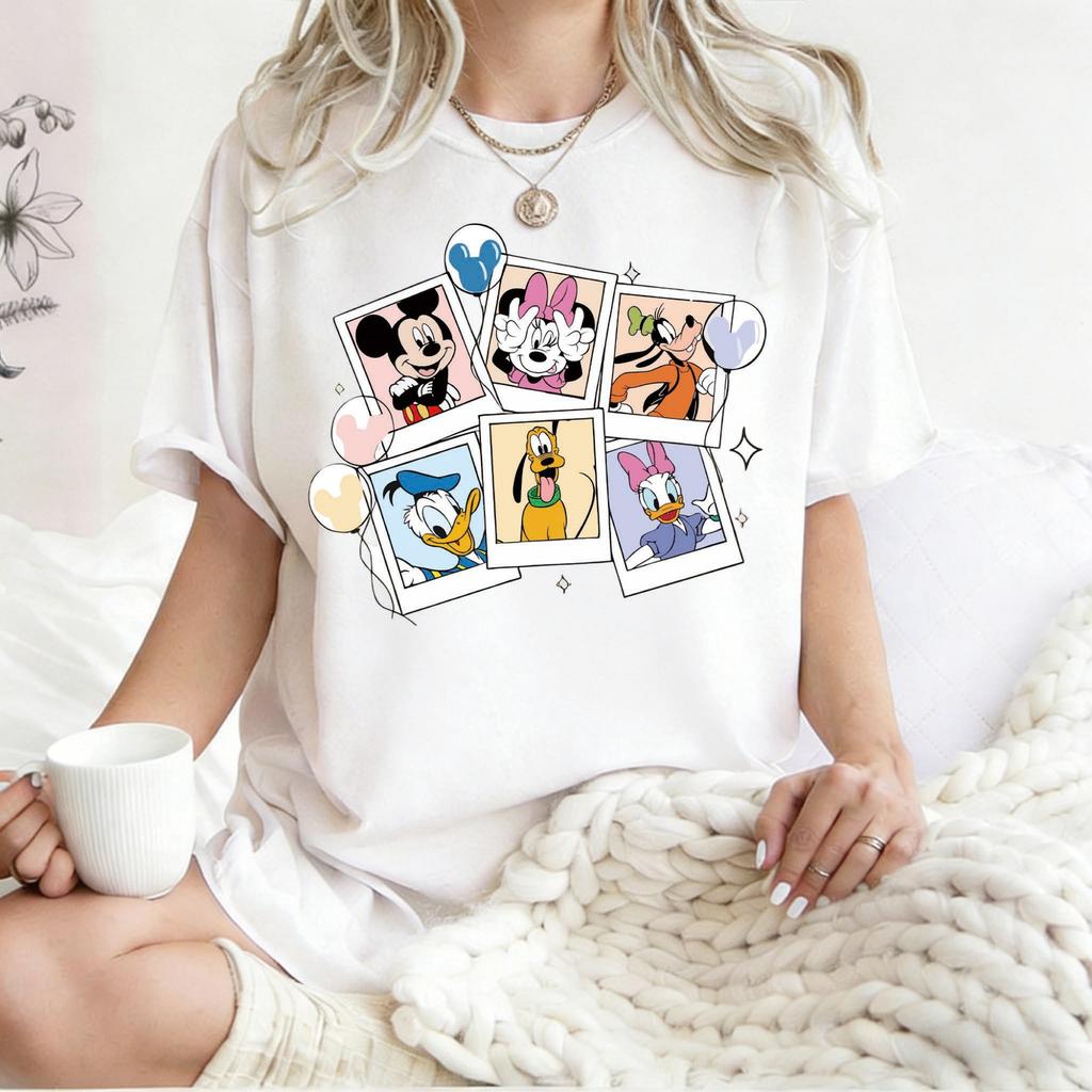 2026 Summer Disney Mickeys Friend Graphic Tshirt Men Women Fashion Cotton Quality Casual Loose Short Sleeve Classic Unisex