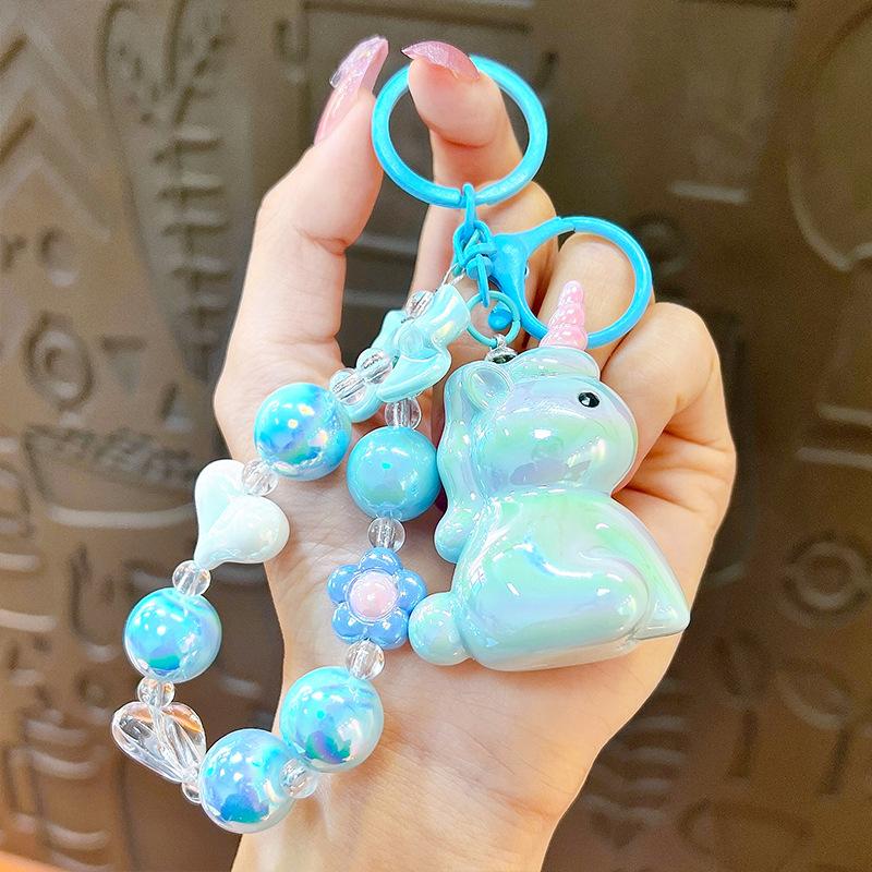 Fashion Cartoon Unicorn Phone Chain Cute Bag/Phone Pendant Couple Keychains Gifts Women for Jewelry Bag Charm