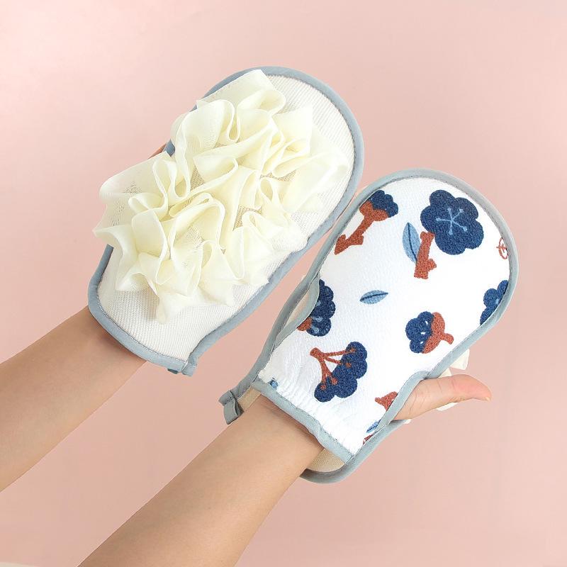 Two-in-One Bath Scrubber Set: Double-Sided Towel & Mud Scrubbing Glove with Back Scraper