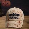 Mørkt Blodflekk-trykk Baseballcaps Unisex Solbeskyttelse Bredbremmet Baseballcaps Halloween Fest Kostymetilbehør