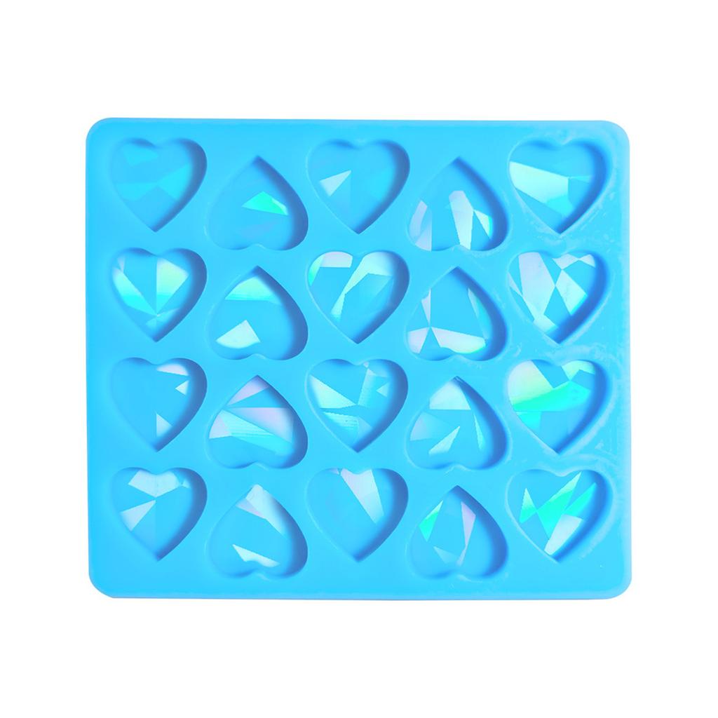 Holografische Herzförmige Silikonform Ohrstecker Epoxidharz Gussform für DIY Ohrringe Halskette Fußkettchen Armband