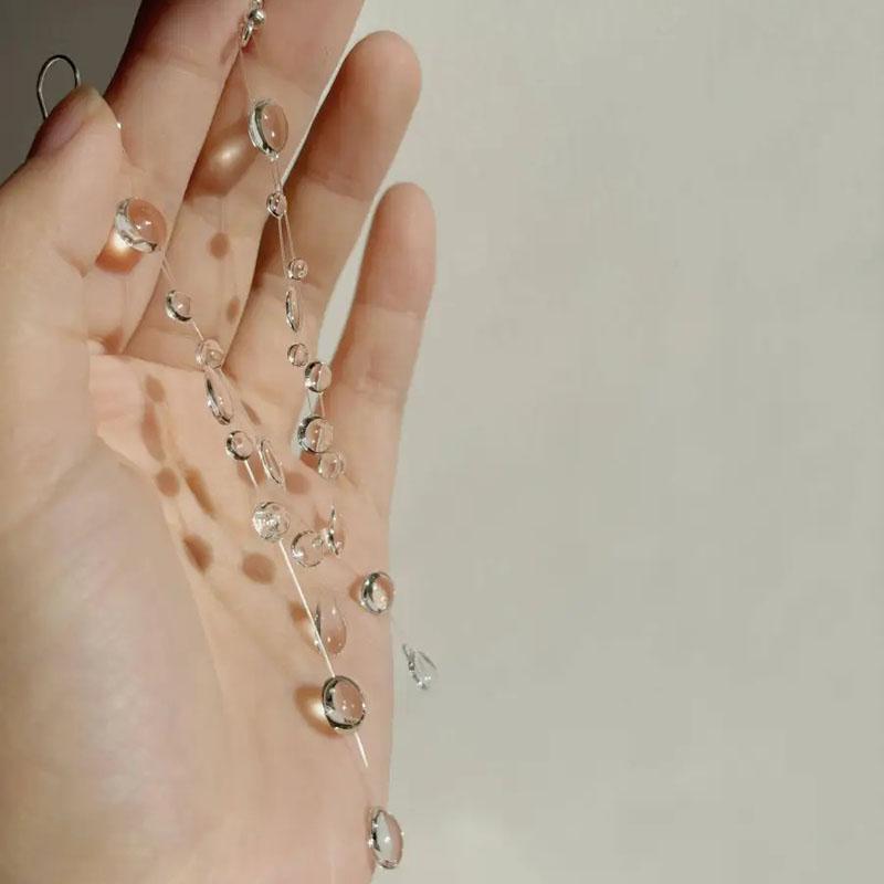 Fashion Water Drop Necklace Transparent Raindrop Earrings Simple Tassel Earrings Necklace Bracelet Niche Personalized Jewelry
