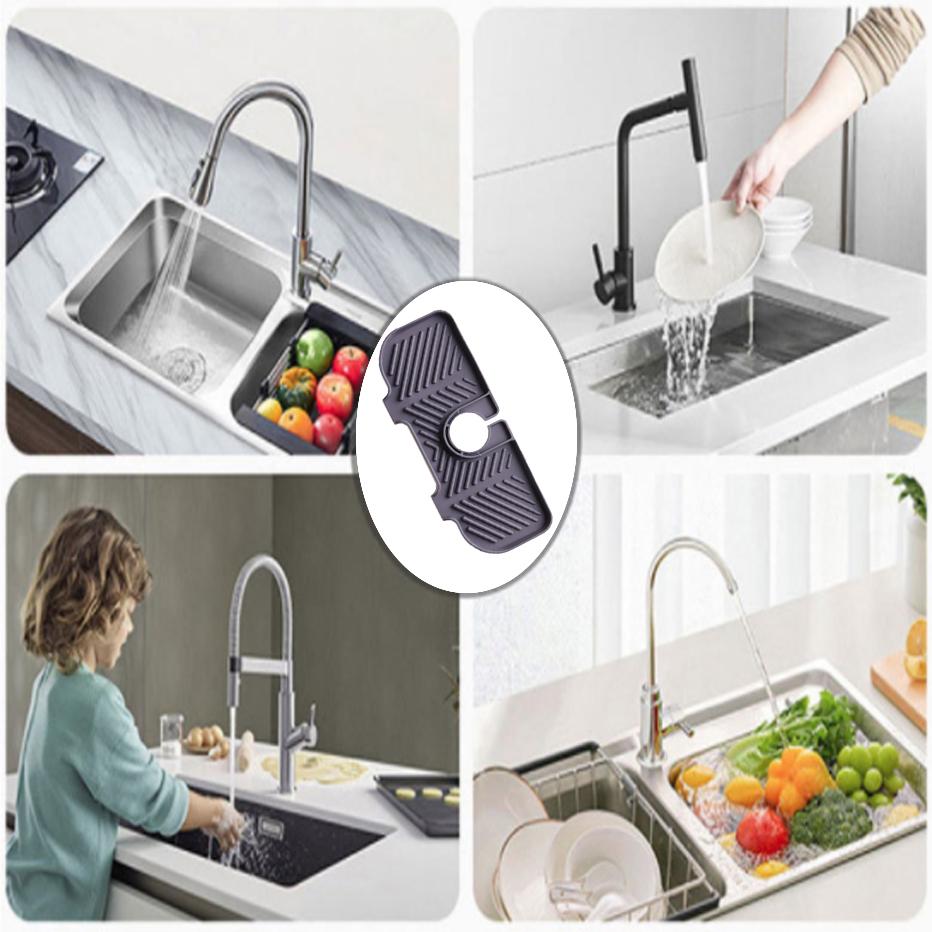 Kitchen Faucet Absorbent Mat Silicone Sink Splash Guard Water Draining Pad Countertop Protector Table Cushion Place Mat Bathroom