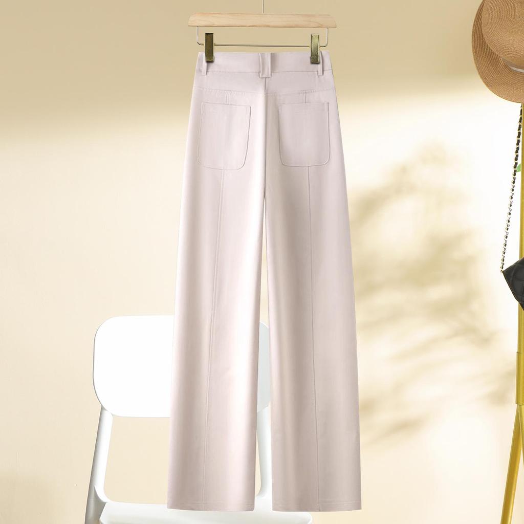 Women's High-Waist Wide Leg Trousers: 2025 Spring/Autumn Fashion, Versatile, Trendy, Slimming, Straight-Leg Casual Pants