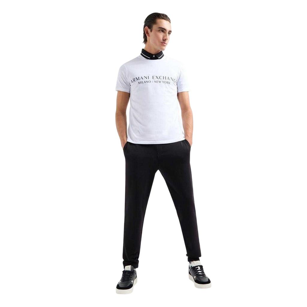Armani Exchange Mens Lettering Crew Neck Regular T-Shirt
