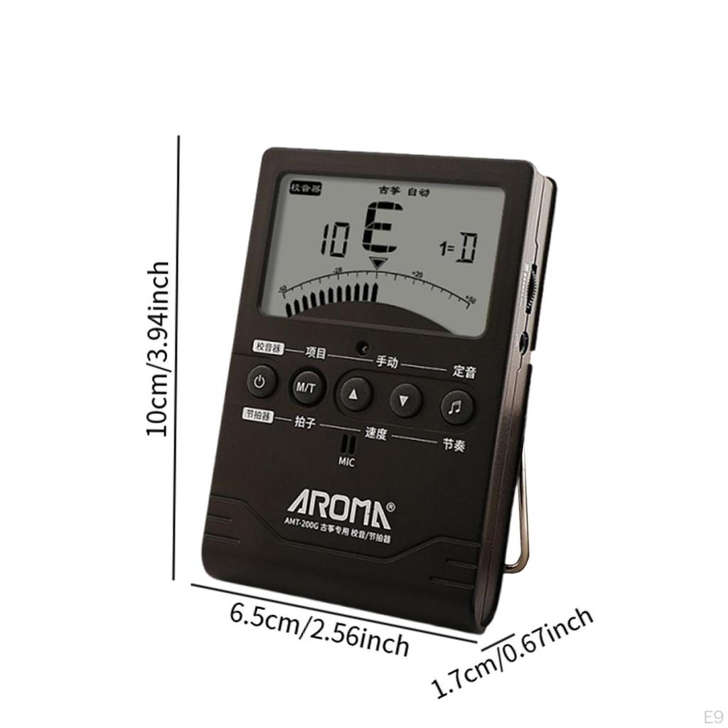 Digital Metronome Tuner Tone Generator for All Instruments Ukulele Chromatic White