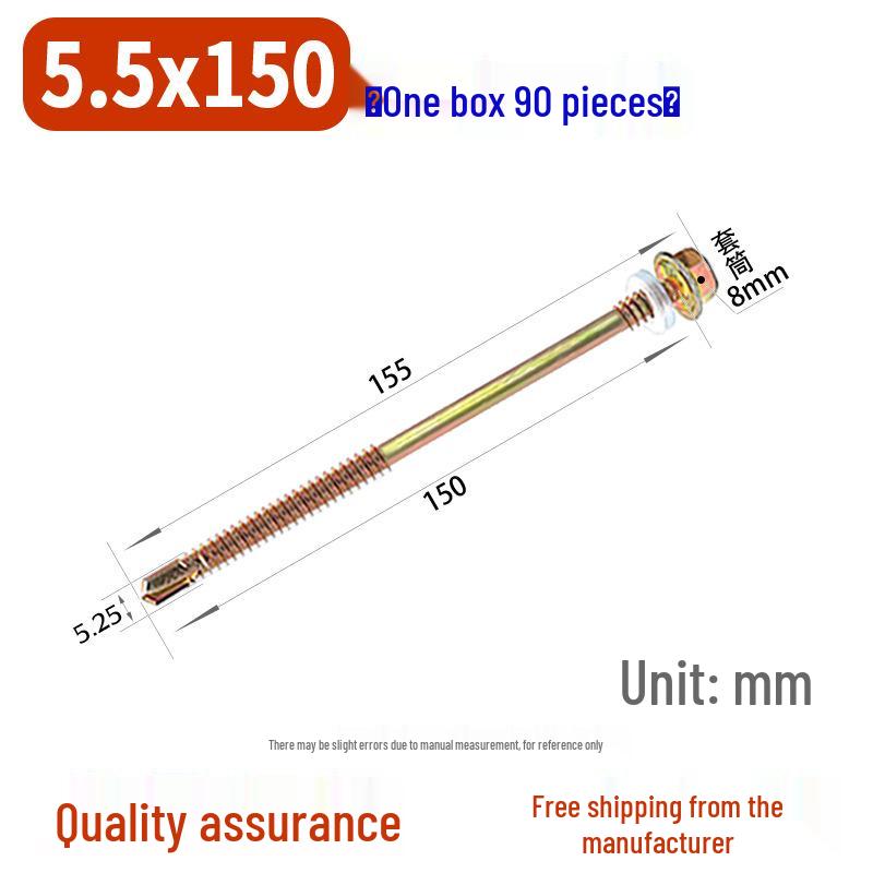 Sechskant-Selbstbohrschraube für Farbstahl und Dachziegel aus Harz mit verlängerter Bohrspitze