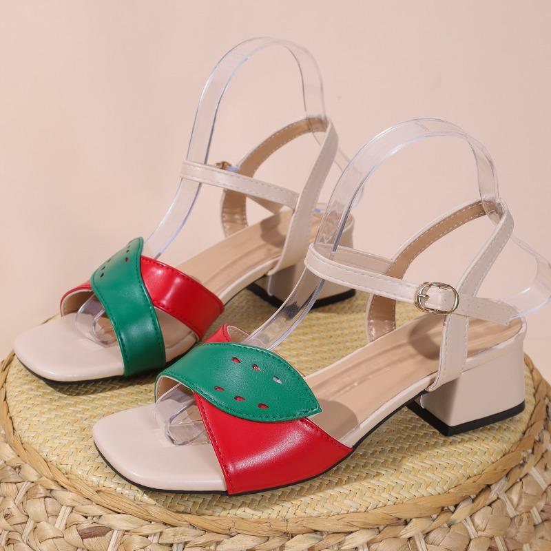 

Fashion Fashion Mid Heels Women Sandals Summer New Trends Shoes for Woman 2025 Designer Retro Slippers Cozy Pumps Dress Sandalias Mujer 42 красный