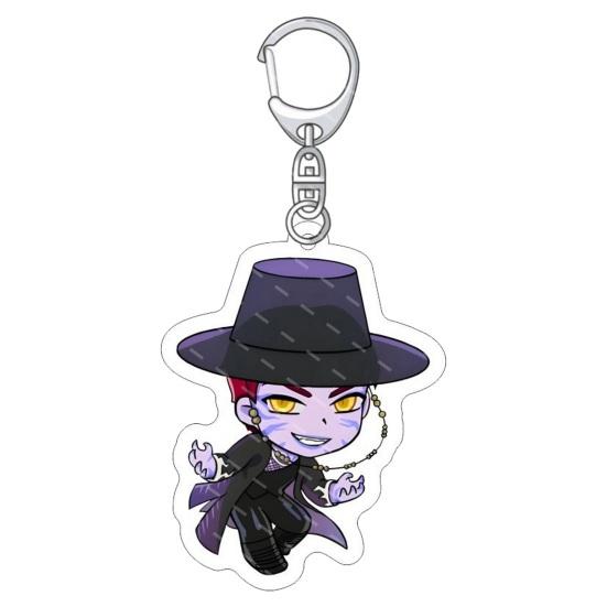 Keychain Pendant 3D Idol Group Design Portable Acrylic Keychain with Metal Lobster Clasp Waterproof Scratch-Proof Key