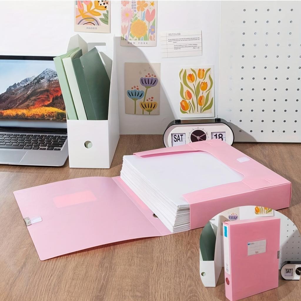 A4 Pastel Plastic File Folders - Heavy-Duty High Quality Document Organizer with Snap Closure, Multi-Color Assortment for Office