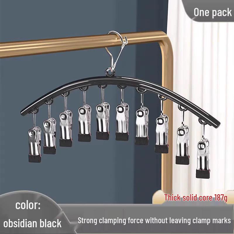 

Ветрозащитная вешалка для сушки носков и нижнего белья из нержавеющей стали с клипсами, не оставляющими следов - Многофункциональная сушилка для одежды