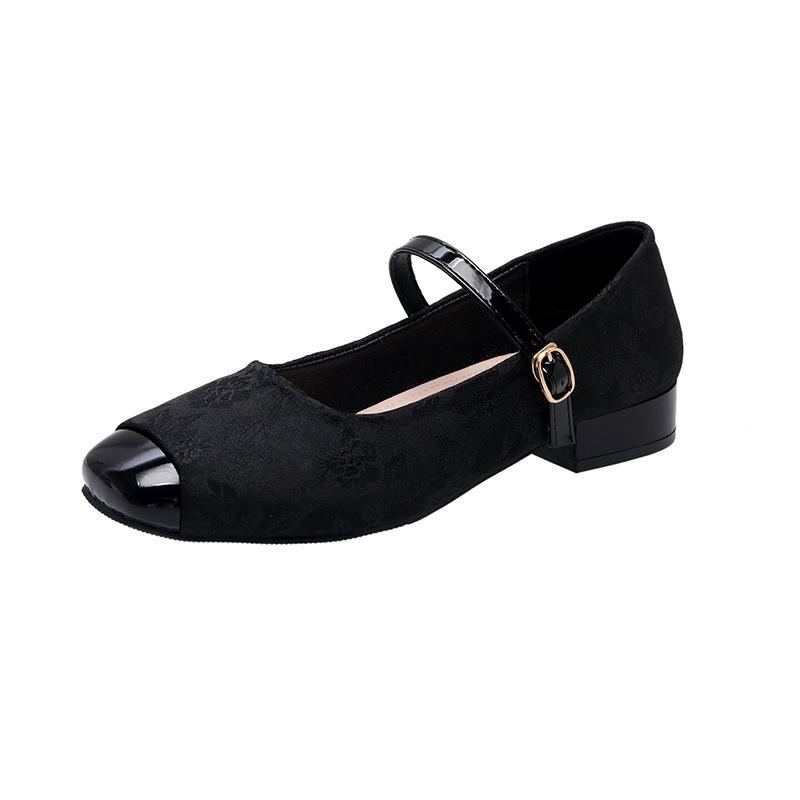 Women s French Chic 2024 Soft Leather Chunky Heel Loafers 36