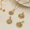 1 Stück Messing Anhänger 18K Gold Plated Sonnenblume Stern Micro Pave Klar Zirkonia Anhänger Für DIY Halskette Schmuckherstellung