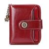 Women’s Short Wallet PU Leather Zipper Coin Purse Small Bifold Wallet Card Holder ID Window Multi Slot Compact Clutch Wallet for Ladies Girls