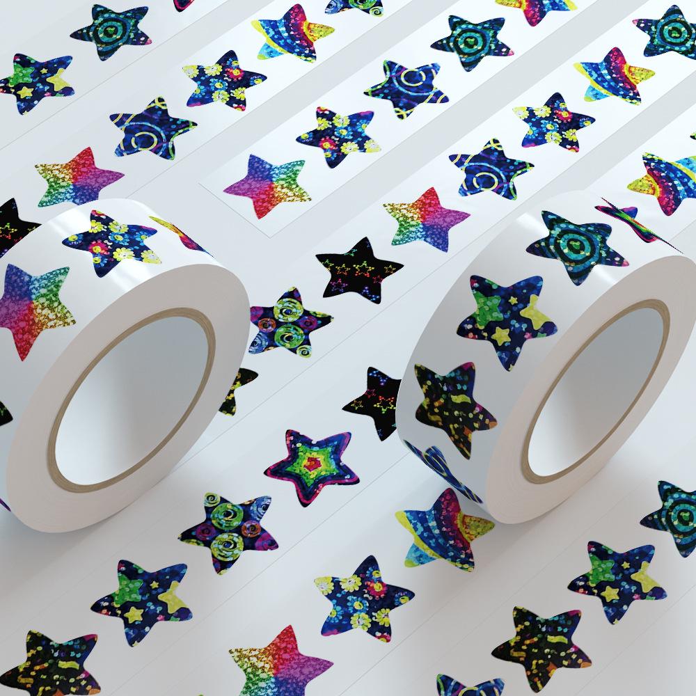 500 Shiny Star Stickers Roll for Journals, DIY Decoration, and Envelope Sealing
