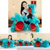 Blue Round Shark Plush Doll Featuring Premium Pp Cotton Filling For Ultimate Softness