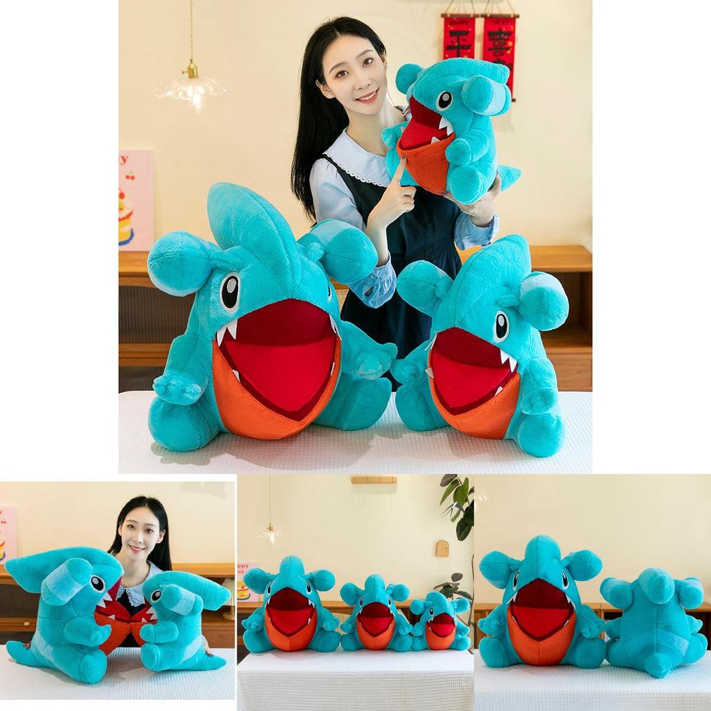 Blue Round Shark Plush Doll Featuring Premium Pp Cotton Filling For Ultimate Softness