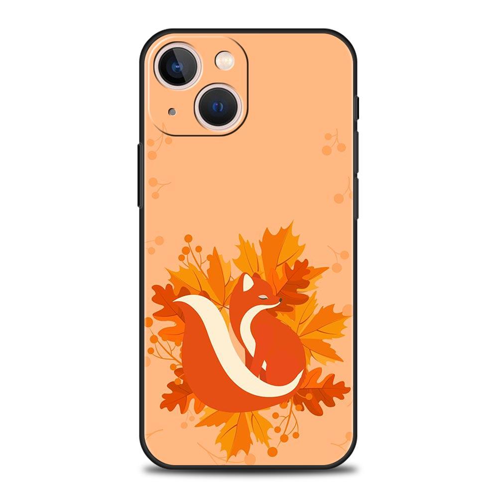 

Чехол для телефона Apple iPhone 11 15 14 Pro MAX 12 13 7 8 Plus X XR XS MAX SE Чехол Funda Осенние листья падают лиса тыква Хэллоуин iPhone 13 mini
