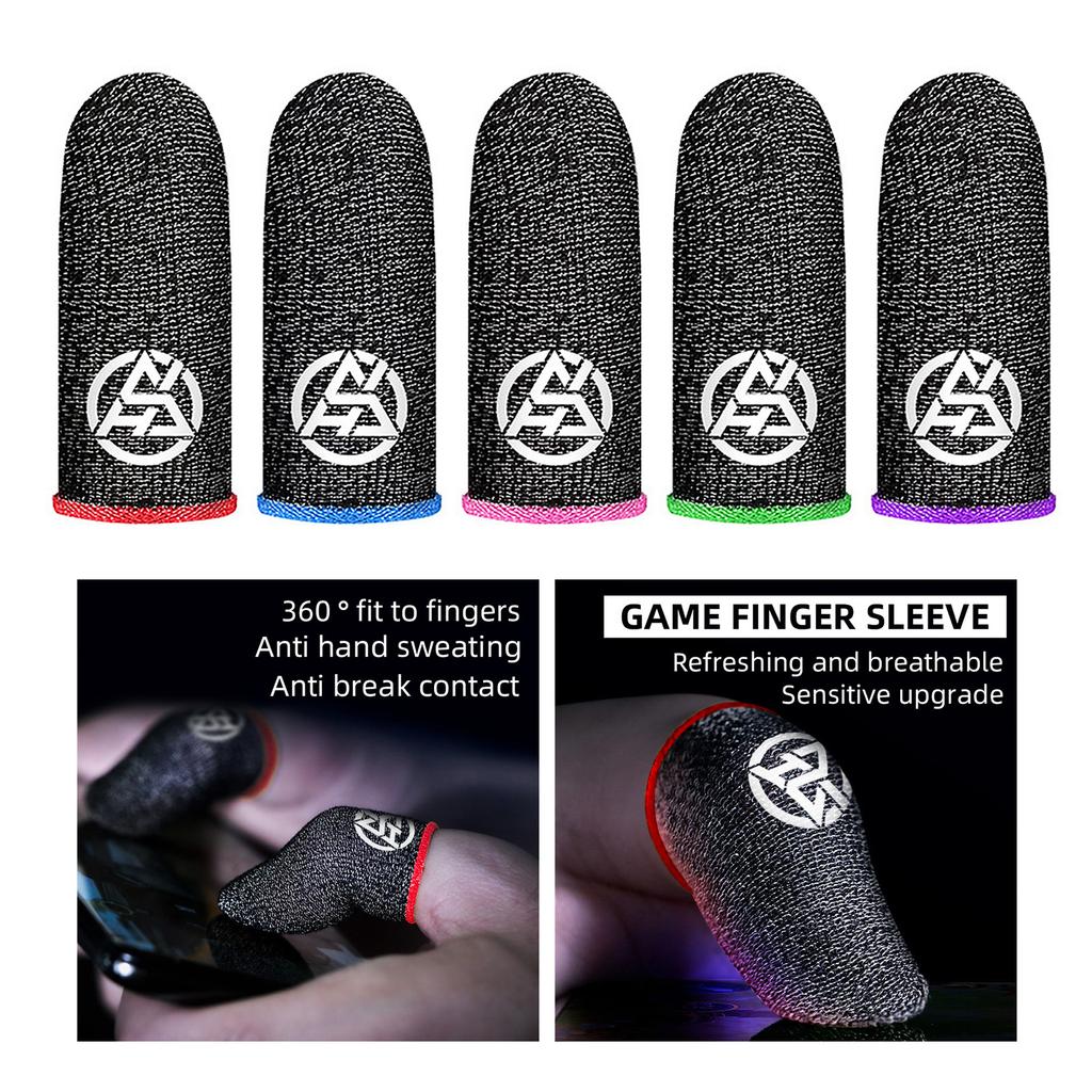1 Pair High Sensitivity Finger Sleeves Conductive Fiber Material For Accurate Touch Displa Control In Competitive Gaming