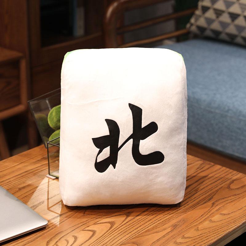 New 1pc Creative Mahjong Pillow Cushion Chinese Plush Toy Car Chair Backrest Mahjong Dice Funny Nap Pillow Sofa Home Decor Gift