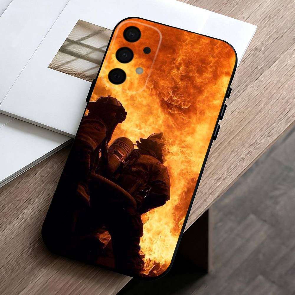 Fire Disaster Firefighter Phone Case For Samsung Galaxy A73,A72,A71,A70,A53,A52,A51,Others Soft Black Cover