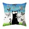 Sofa Chair Bed Living Room Decorative Pillowcase Fashion Cartoon Cute Cat Pillowcase