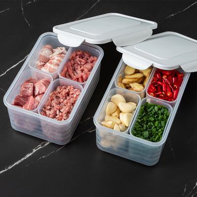 1 Set Food Storage Case Tight Sealing Fresh Keeping PP Multi-Compartments Grain Storage Box for Kitchen