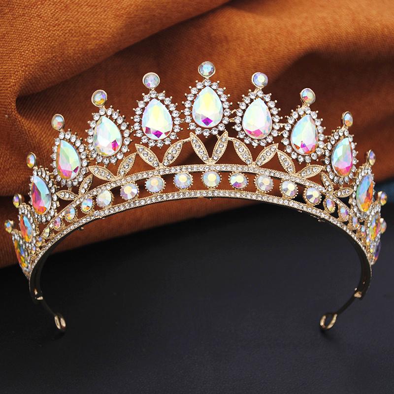Princess Tiara Crown Headband for Women Elegant Queen Bridal Bride Headwear Hair Jewelry Gift for Wedding Dress Accessories