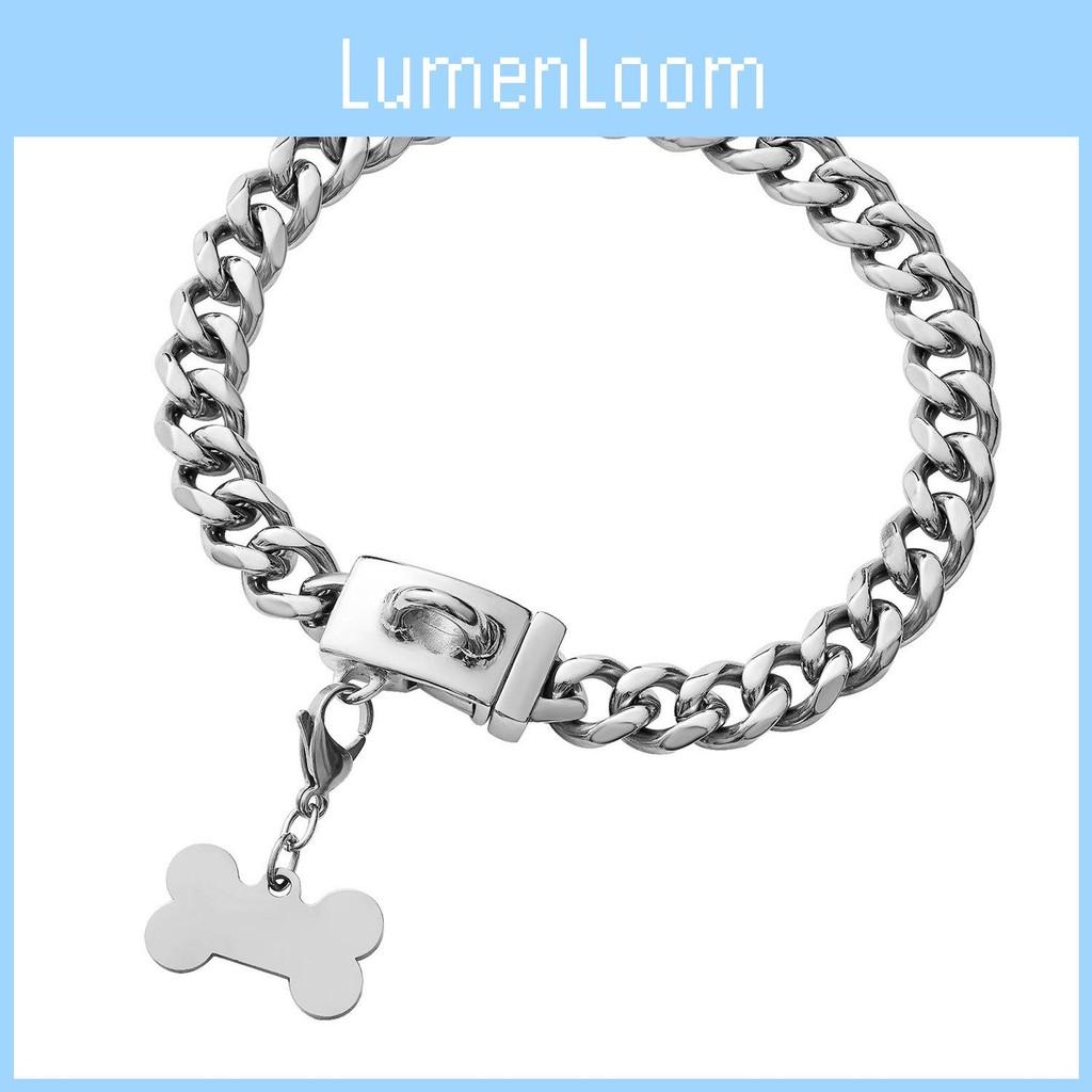 Fashion Chain Dog Collar With Bone Tag Design Suitable For Pet Daily Decoration