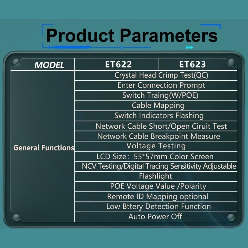 Digital Multimeter And POE Voltage Test Tool Networks Cable Tester For Electricians With High Precisions Plastic Design