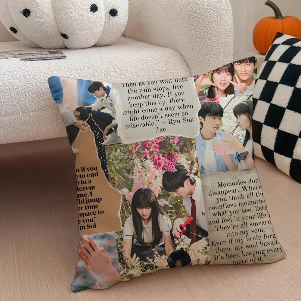 korean drama LLovely Runner Cushion Cover Throw Pillow Cover Hidden Button Durable Polyester Chair Cushion