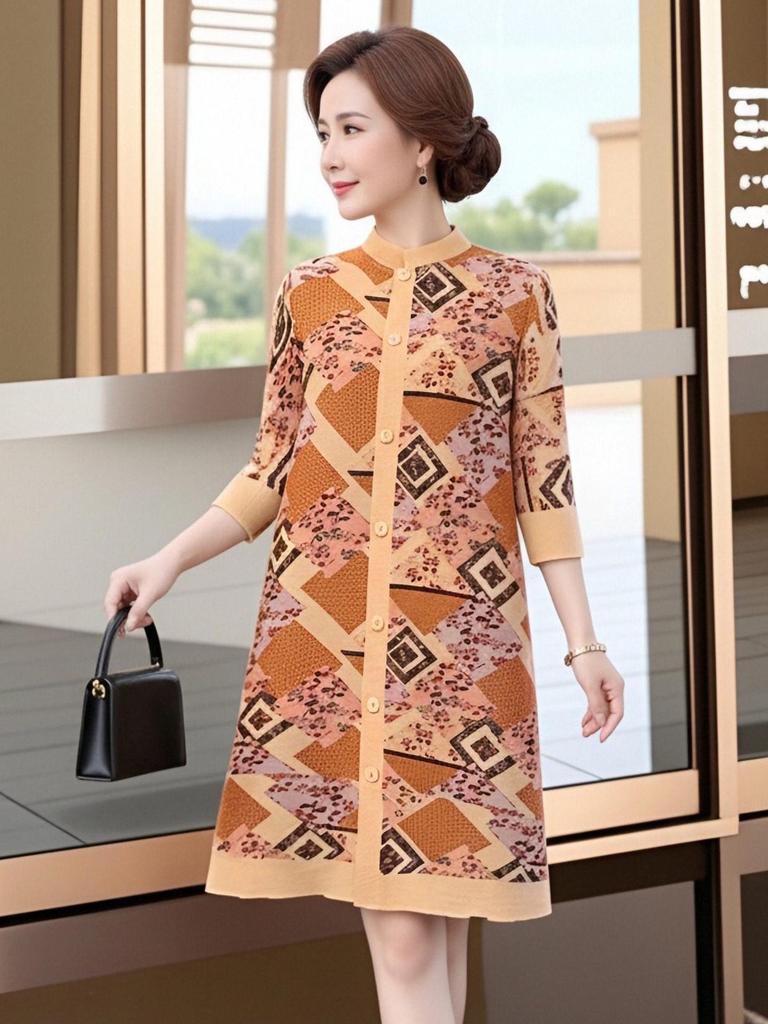 Frühlingshaftes Blumen-Faltenkleid - Elegant in Übergröße für Frauen mittleren Alters