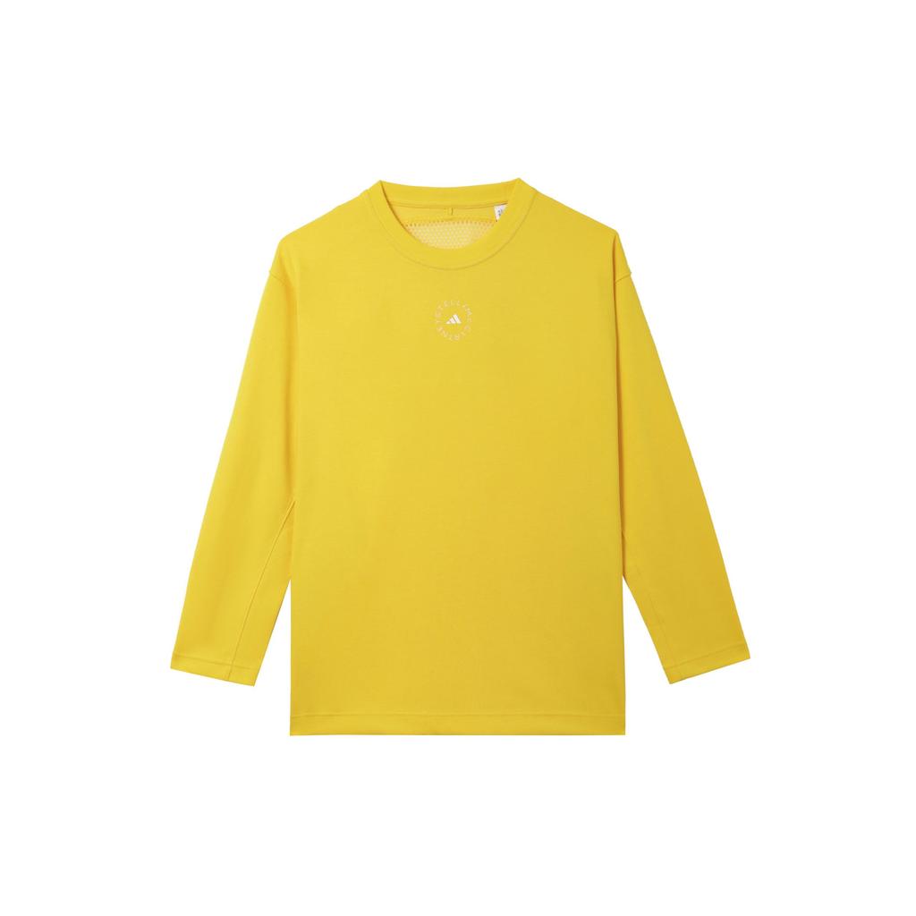 Adidas SMC Casual Sports Round Neck Loose Printed Letter Long Sleeve T-Shirt Women Tops Yellow GT9449