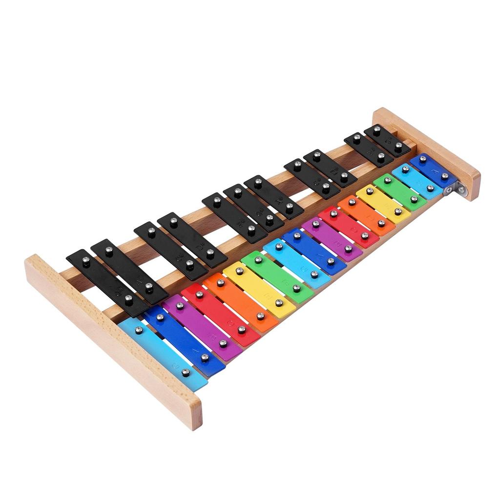 Glockenspiel Xylophone, 27 Notes, Professional Xylophone Percussion Instrument, with Colorful Metal Keys, Includes 4 Mallets, Carrying Bag, Beginner